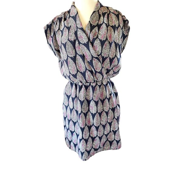 Maison Jules Summer Leaf Print Dress Womens M - Picture 5 of 8